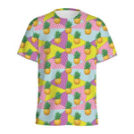 Zigzag Pineapple Pattern Print Men's Sports T-Shirt