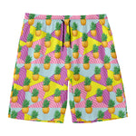 Zigzag Pineapple Pattern Print Men's Swim Trunks