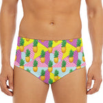 Zigzag Pineapple Pattern Print Men's Triangle Swim Briefs