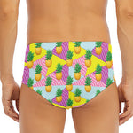 Zigzag Pineapple Pattern Print Men's Triangle Swim Briefs