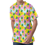 Zigzag Pineapple Pattern Print Men's Velvet T-Shirt