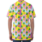 Zigzag Pineapple Pattern Print Men's Velvet T-Shirt