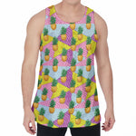 Zigzag Pineapple Pattern Print Men's Velvet Tank Top