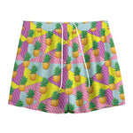 Zigzag Pineapple Pattern Print Mesh Shorts