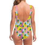 Zigzag Pineapple Pattern Print One Piece Swimsuit
