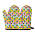 Zigzag Pineapple Pattern Print Oven Mitts
