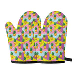 Zigzag Pineapple Pattern Print Oven Mitts