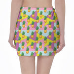 Zigzag Pineapple Pattern Print Pencil Mini Skirt