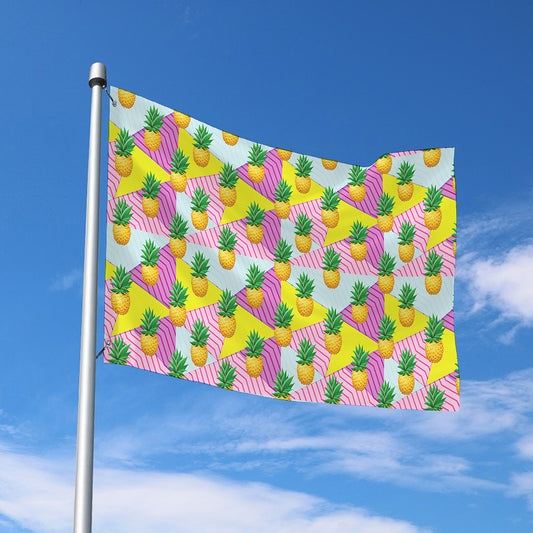 Zigzag Pineapple Pattern Print Polyester Flag