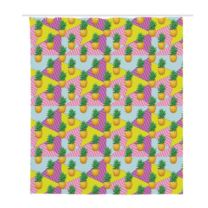 Zigzag Pineapple Pattern Print Polyester Shower Curtain