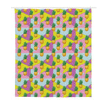 Zigzag Pineapple Pattern Print Polyester Shower Curtain