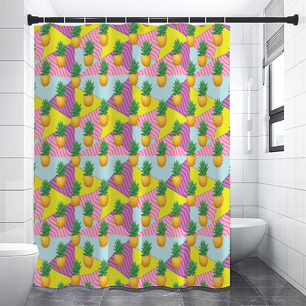 Zigzag Pineapple Pattern Print Premium Shower Curtain