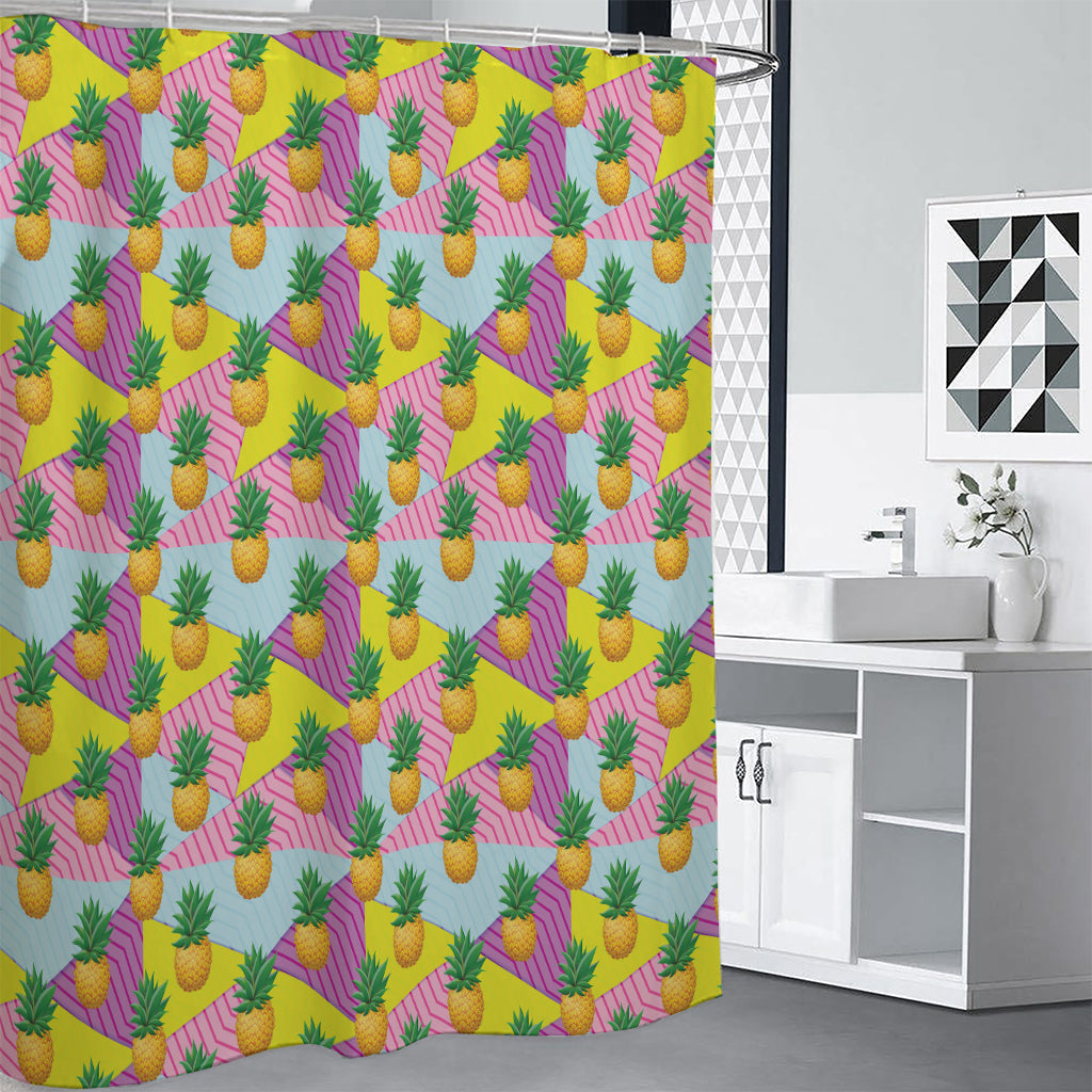Zigzag Pineapple Pattern Print Premium Shower Curtain