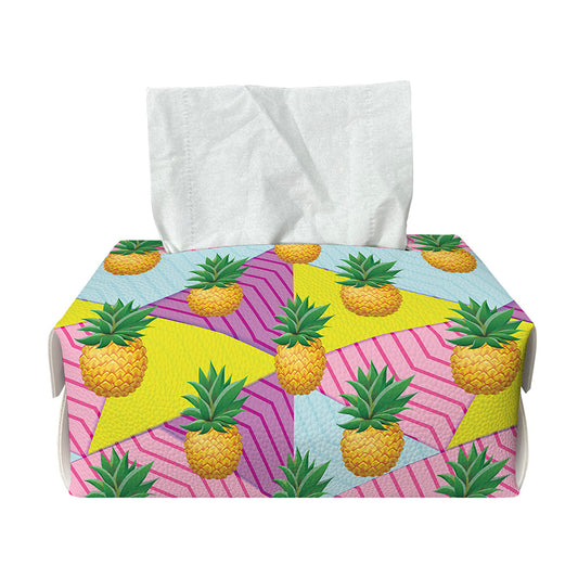 Zigzag Pineapple Pattern Print Rectangle Tissue Box Cover
