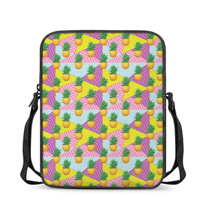 Zigzag Pineapple Pattern Print Rectangular Crossbody Bag