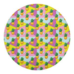 Zigzag Pineapple Pattern Print Round Blanket