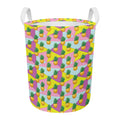Zigzag Pineapple Pattern Print Round Laundry Basket
