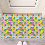 Zigzag Pineapple Pattern Print Rubber Doormat