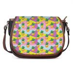 Zigzag Pineapple Pattern Print Saddle Bag
