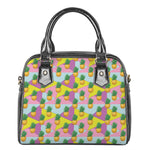 Zigzag Pineapple Pattern Print Shoulder Handbag