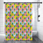 Zigzag Pineapple Pattern Print Shower Curtain