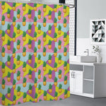 Zigzag Pineapple Pattern Print Shower Curtain