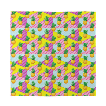 Zigzag Pineapple Pattern Print Silk Bandana