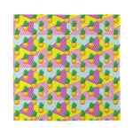 Zigzag Pineapple Pattern Print Silk Bandana
