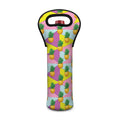 Zigzag Pineapple Pattern Print Single Neoprene Wine Tote