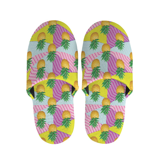 Zigzag Pineapple Pattern Print Slippers