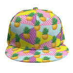 Zigzag Pineapple Pattern Print Snapback Cap