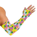 Zigzag Pineapple Pattern Print Sun Protection Arm Sleeves