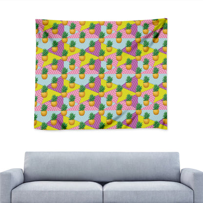 Zigzag Pineapple Pattern Print Tapestry