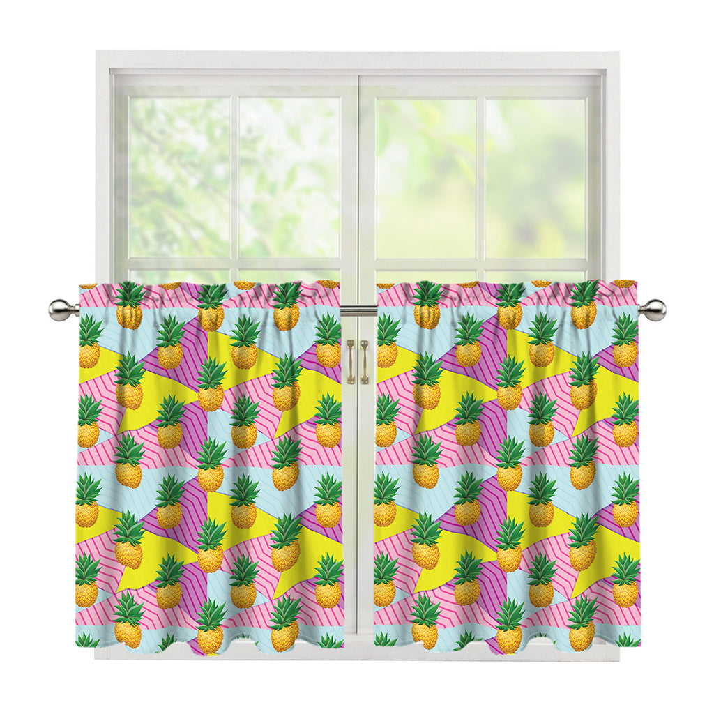 Zigzag Pineapple Pattern Print Tier Curtains