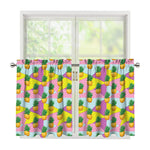 Zigzag Pineapple Pattern Print Tier Curtains