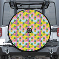 Zigzag Pineapple Pattern Print Tire Cover With Camera Hole