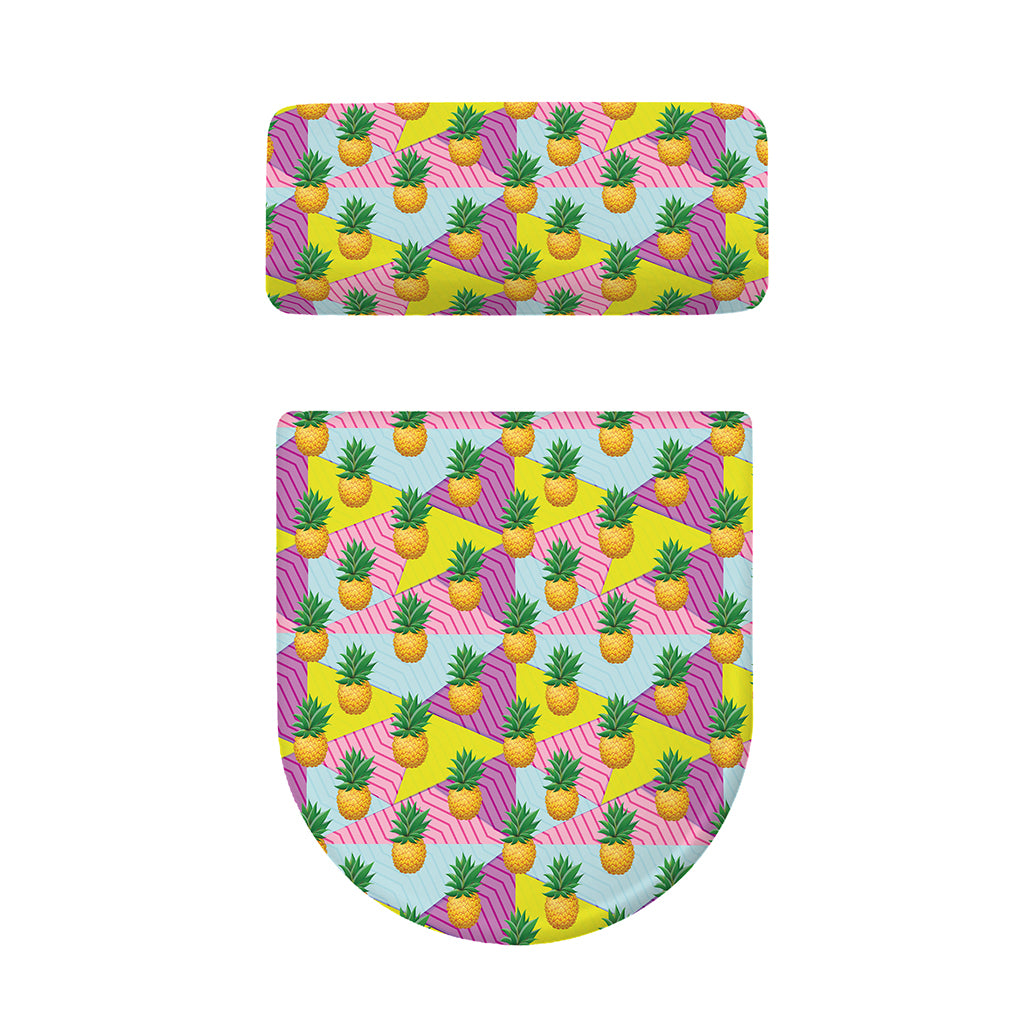 Zigzag Pineapple Pattern Print Toilet Lid And Tank Cover Set