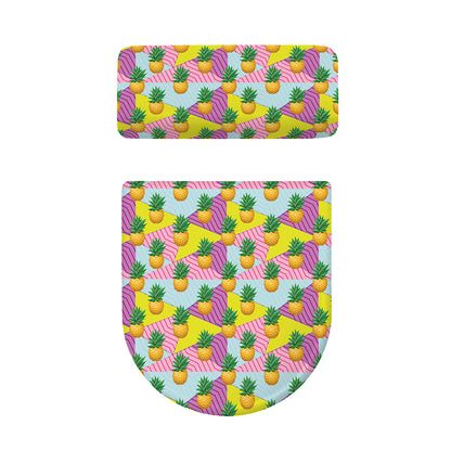 Zigzag Pineapple Pattern Print Toilet Lid And Tank Cover Set