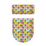 Zigzag Pineapple Pattern Print Toilet Lid And Tank Cover Set