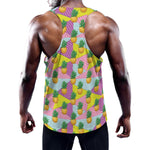Zigzag Pineapple Pattern Print Training Tank Top
