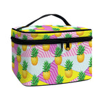 Zigzag Pineapple Pattern Print Travel Makeup Bag