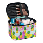 Zigzag Pineapple Pattern Print Travel Makeup Bag