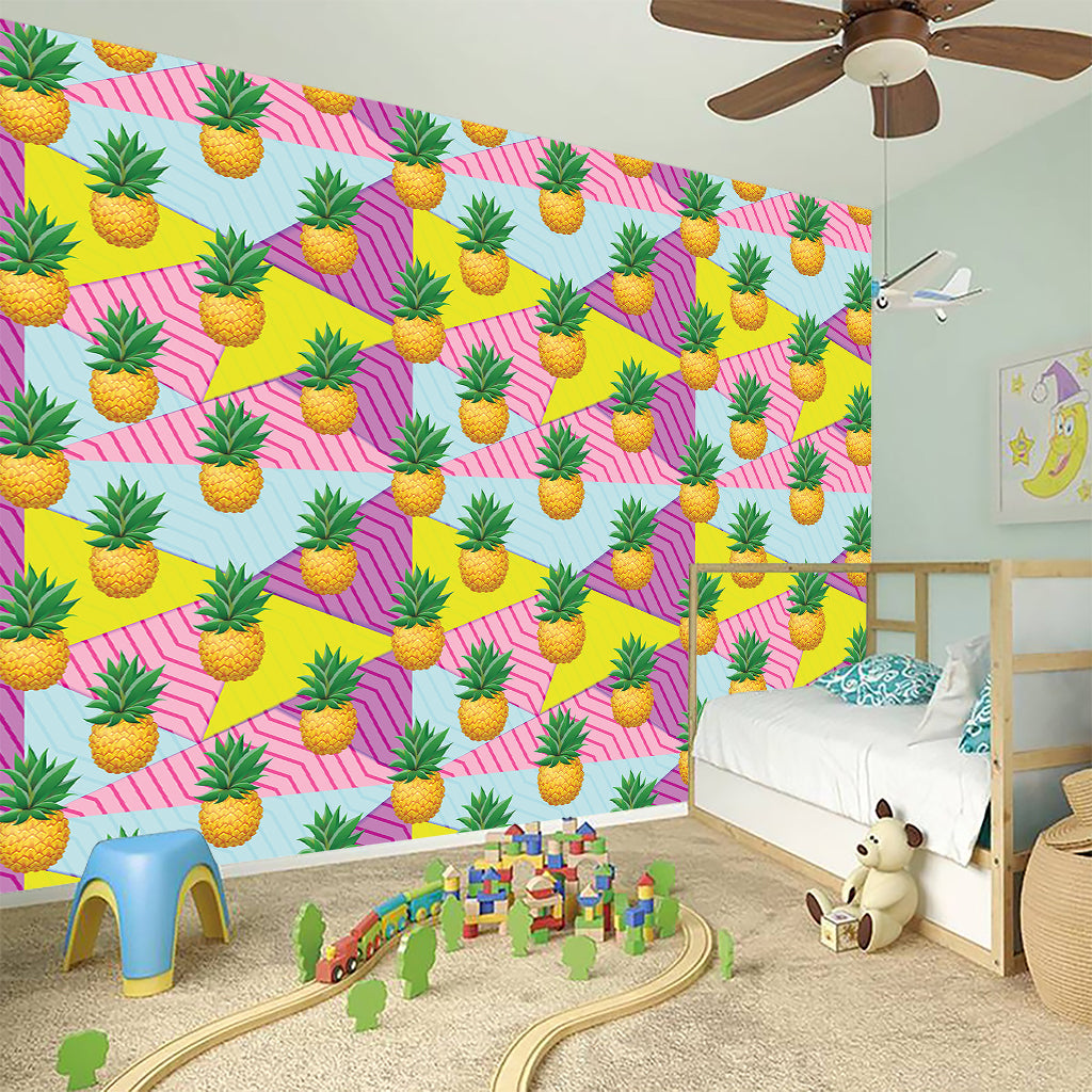 Zigzag Pineapple Pattern Print Wall Sticker