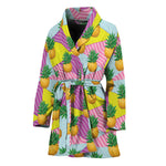 Zigzag Pineapple Pattern Print Women's Bathrobe