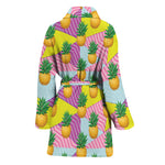 Zigzag Pineapple Pattern Print Women's Bathrobe