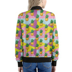 Zigzag Pineapple Pattern Print Women's Bomber Jacket