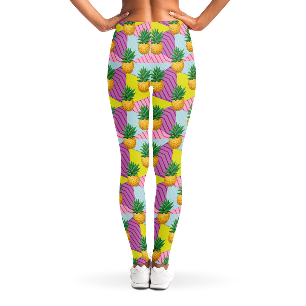 Zigzag Pineapple Pattern Print Women's Leggings