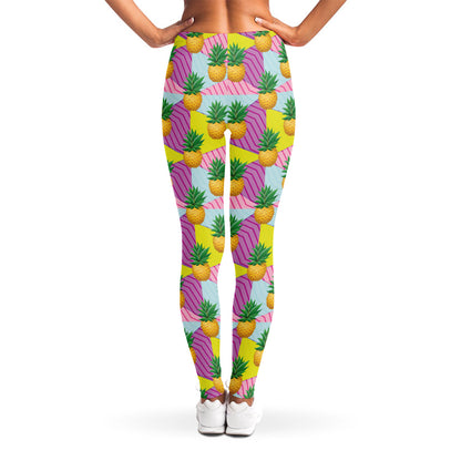 Zigzag Pineapple Pattern Print Women's Leggings