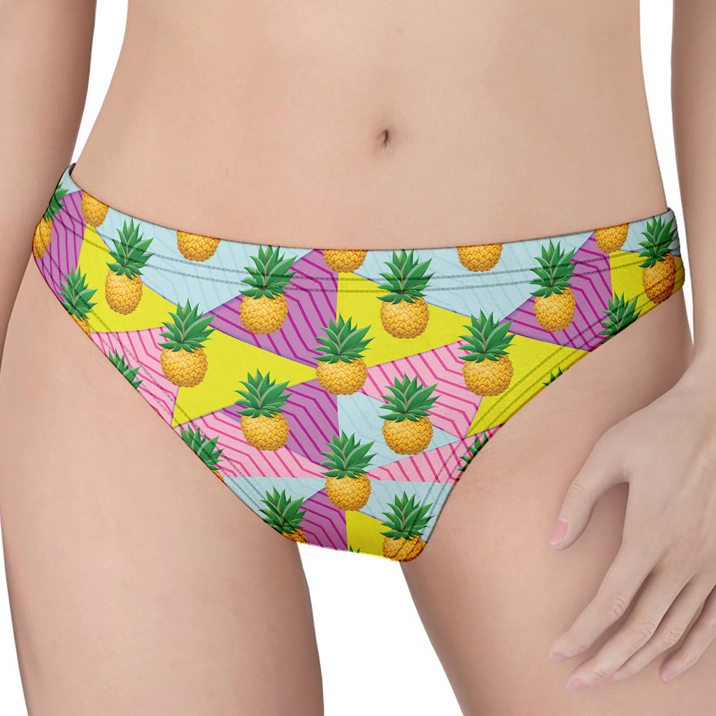 Zigzag Pineapple Pattern Print Women's Thong