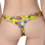 Zigzag Pineapple Pattern Print Women's Thong